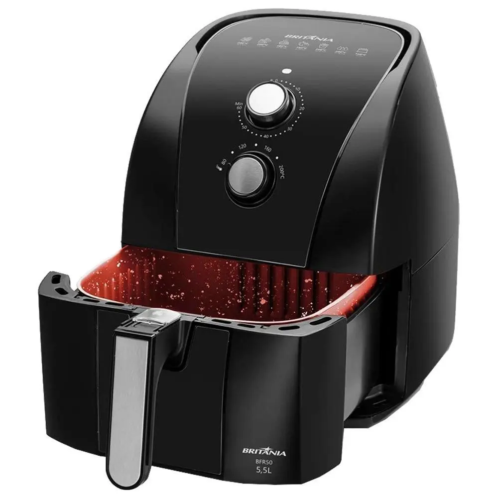 Fritadeira Elétrica Air Fryer Britânia Sem Óleo 5,5 Litros Preta 1500W 220V BFR50, , large image number 5