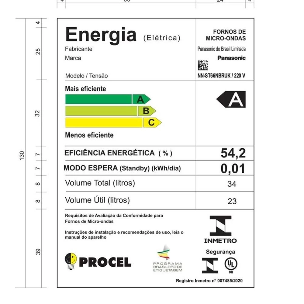 Micro-ondas Panasonic 34 Litros Preto 220V ST66, , large image number 3