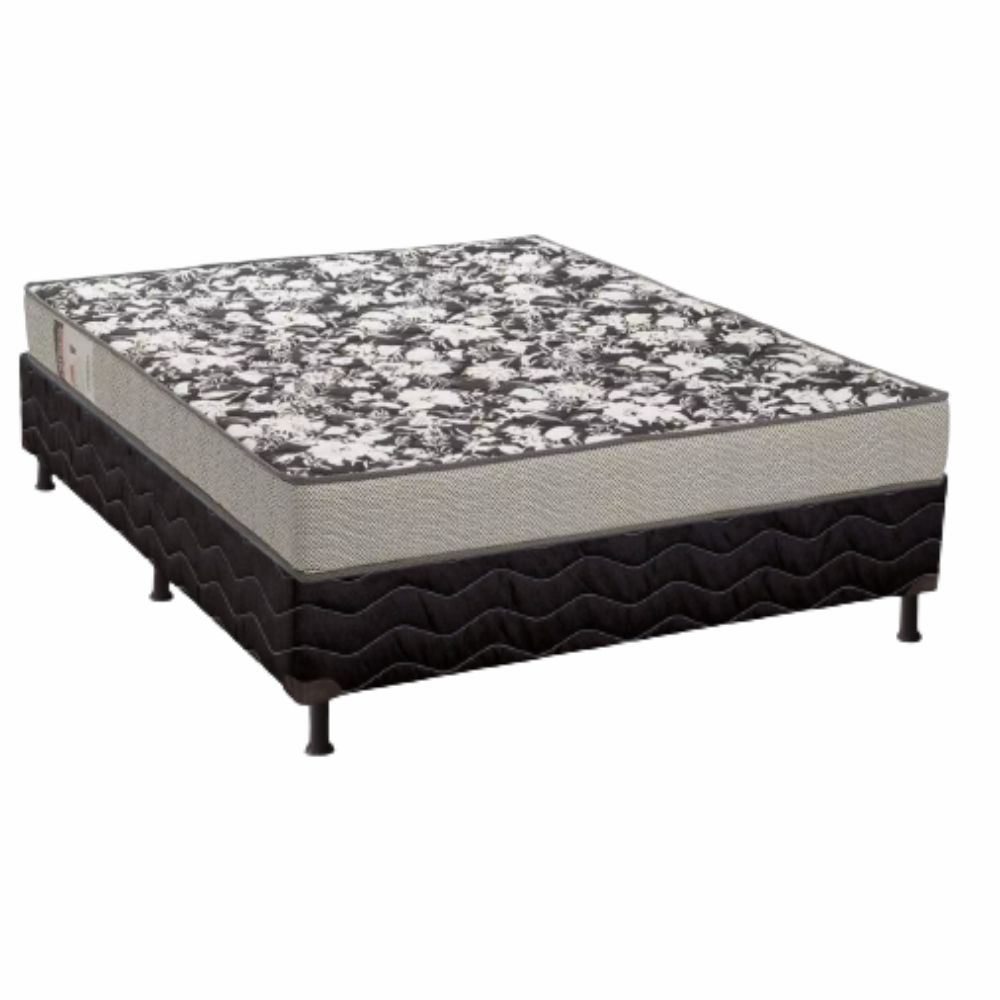 Cama Box Casal com Base Reconlflex e Colchão Physical Ultra  188x138x66cm Ortobom Preto