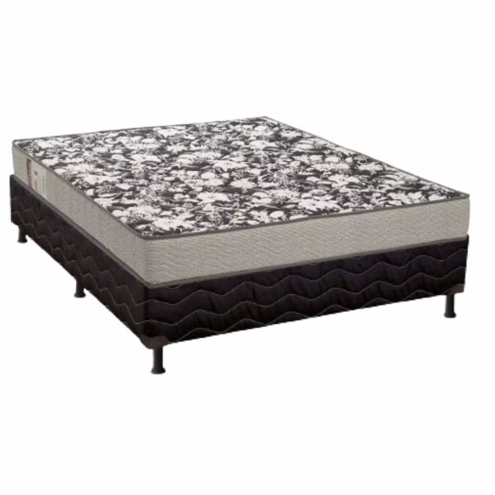 Cama Box Casal Base + Colchão Ultra Physical 188x138x66 Cm Ortobom Preto