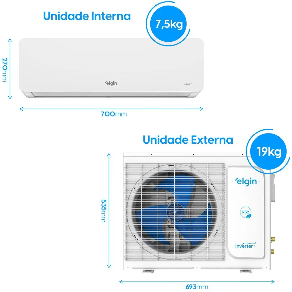 Ar Condicionado Split Elgin 9000 BTU's Eco Dream Inverter 45HIFI09C2WA/45HIFE09C2CA 220V, , large image number 8