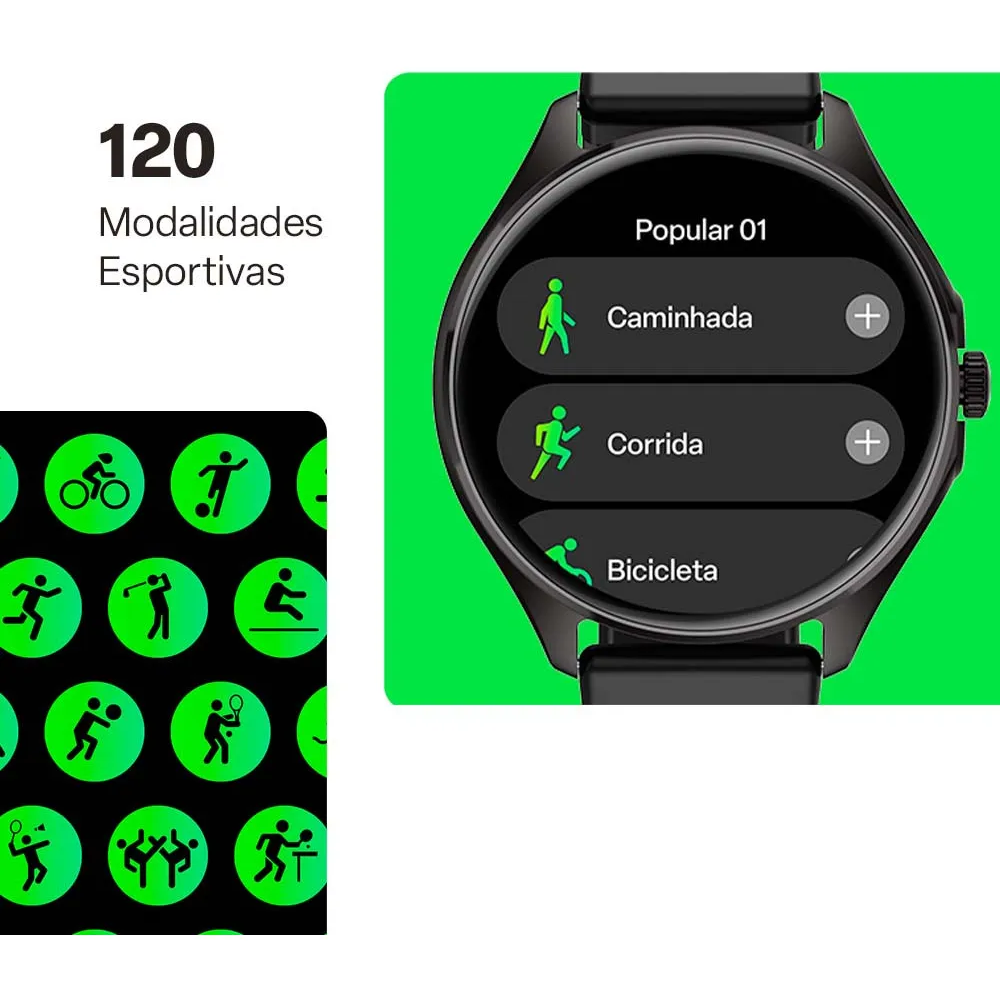 Smartwatch Multi M2R 1,43" Amoled Proteção IP67 Preto - WR206, , large image number 4
