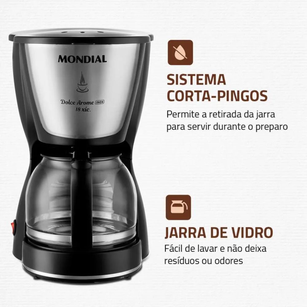 Cafeteira Mondial Dolce Arome C-30 18 Xícaras 220V Preto 550W, , large image number 2