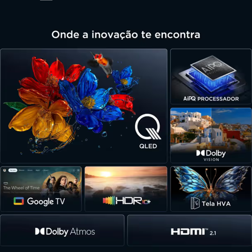 Smart TV 75 Polegadas TCL QLED 4K Wi-Fi Processador AIPQ Google Tv 3 HDMI 1 USB 75T6C, , large image number 6
