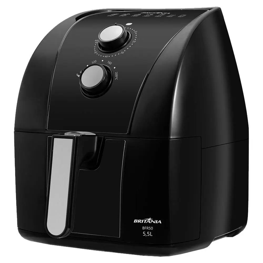Fritadeira Elétrica Air Fryer Britânia Sem Óleo 5,5 Litros Preta 1500W 220V BFR50, , large image number 1