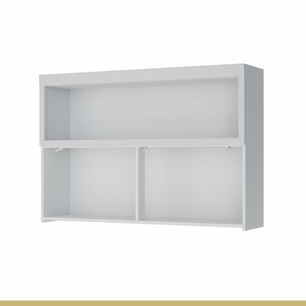 Armário de Cozinha 1 Porta Basculante Ripado Branco Nesher Marquesa - MDF, , large image number 2