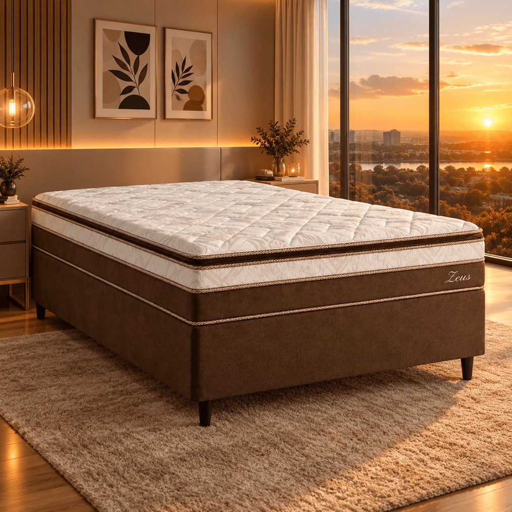 Conjunto Box Casal Espuma AG60 D33 Caza Nobre Zeus 138x188x66cm, , large image number 1