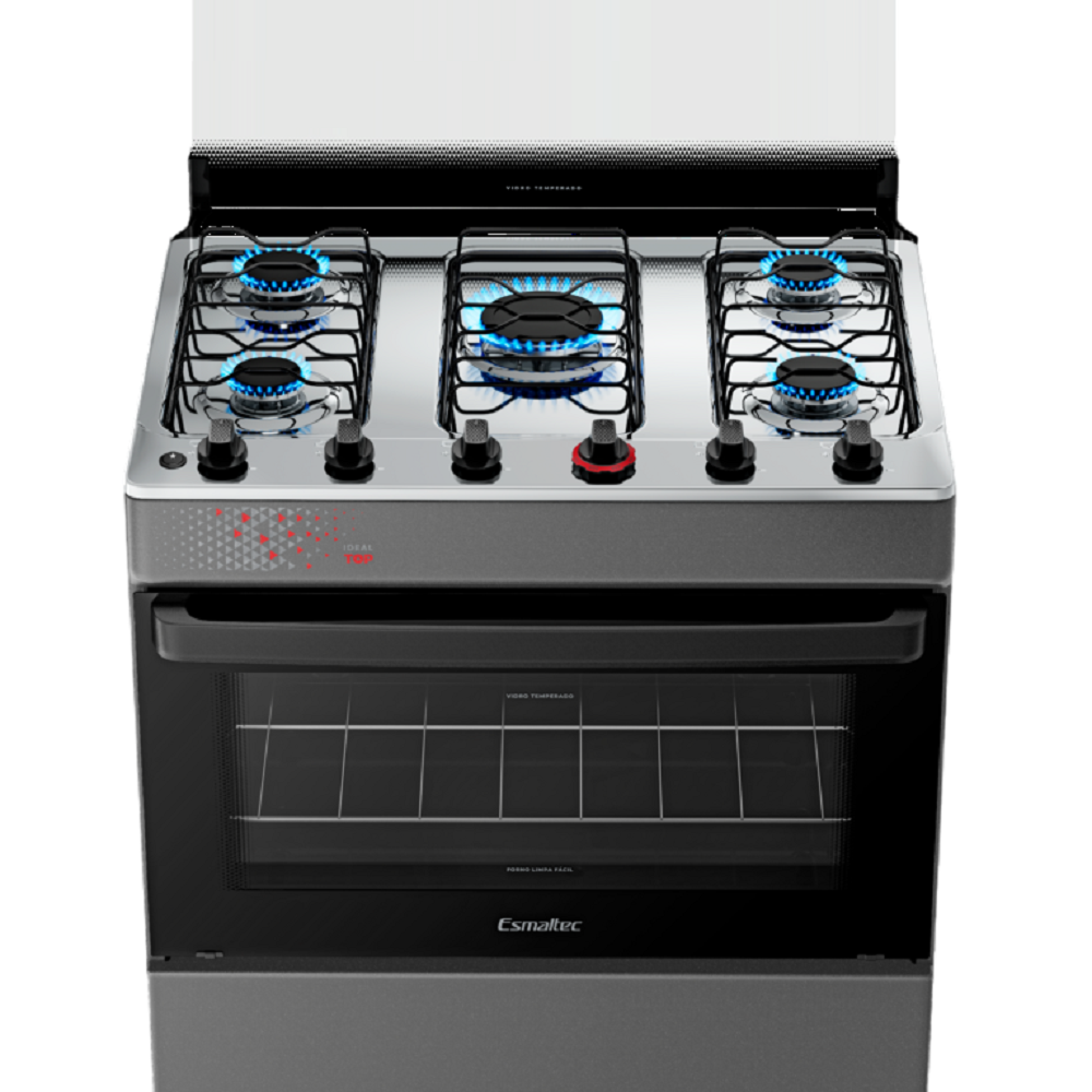 Fogão 5 bocas Esmaltec Mesa de Inox Titânio Ideal Top T5IAB 4122, , large image number 4