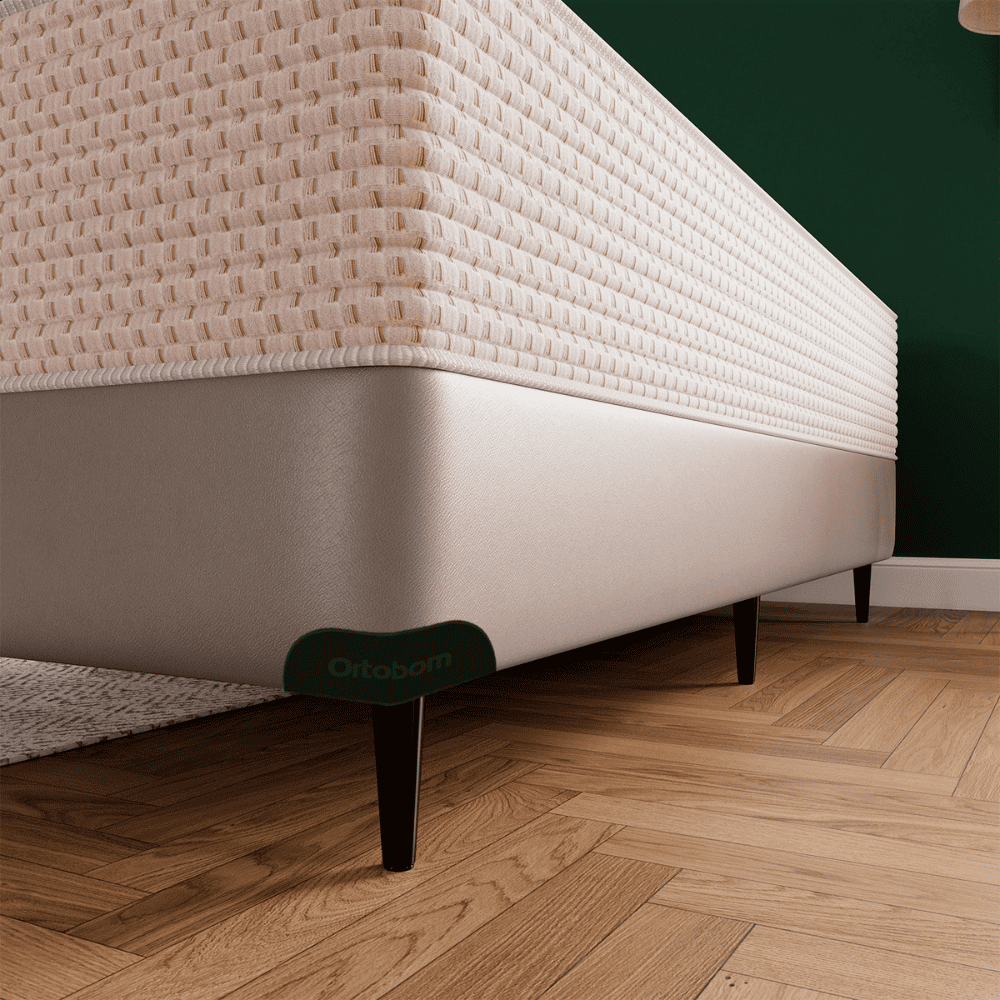 Base Cama Box Casal Sommier Corino Bege 188x138x42 cm Ortobom, , large image number 6