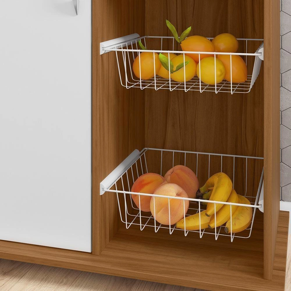 Fruteira de Cozinha com Tampo 1 Porta 1 Nicho para Microondas Freijó/Branco Notável NT3075, , large image number 4