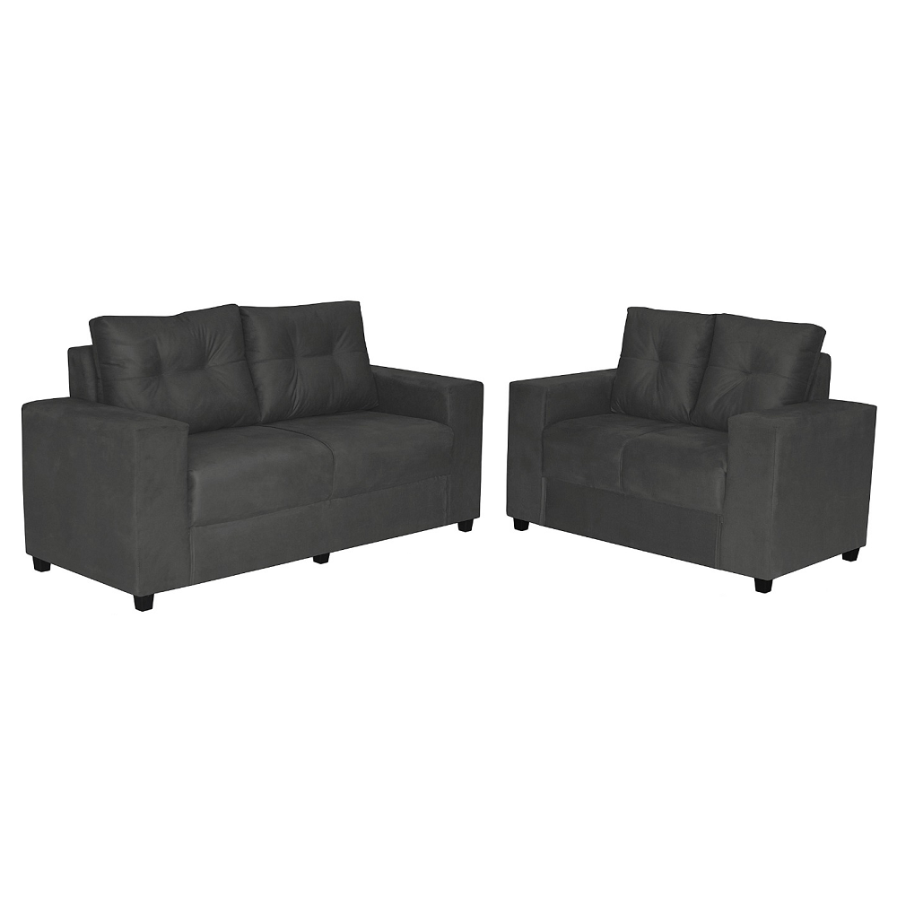 Sof&aacute; 2 e 3 Lugares Prisma Tecido Vellus 290 cm JA Vellus Onix