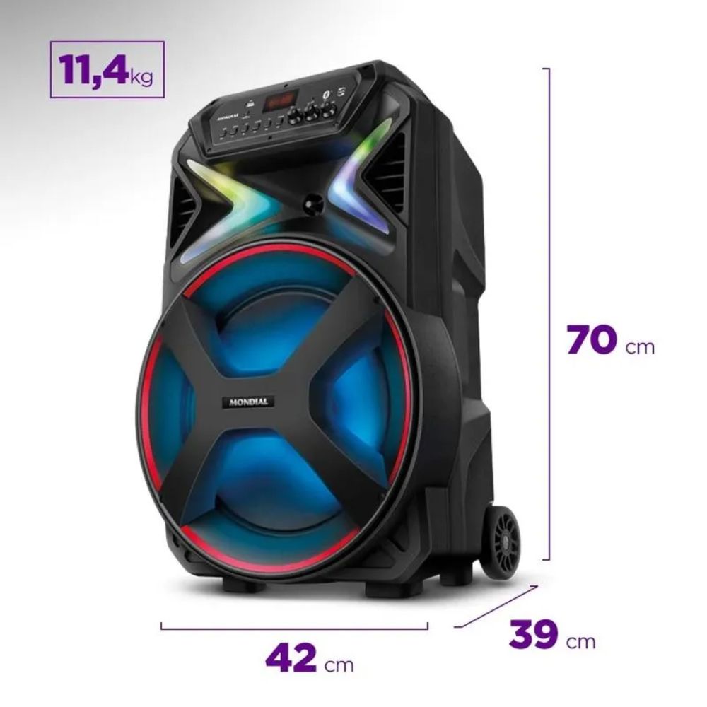 Caixa de Som Amplificada Mondial Bluetooth USB Rádio FM 700W Bivolt CM-700, , large image number 5