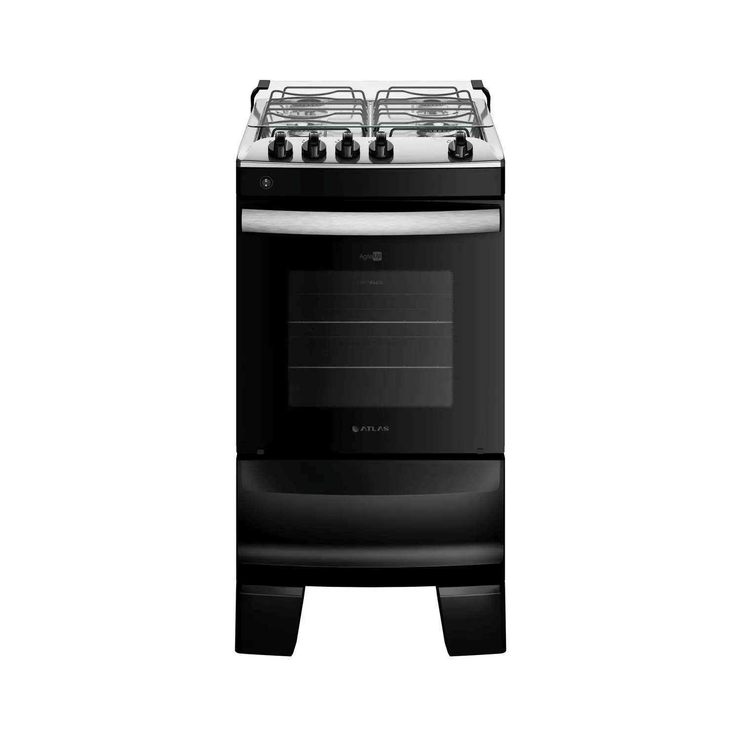 Fogão 4 Bocas Atlas Mesa de Inox Preto Bivolt Agile, , large image number 1