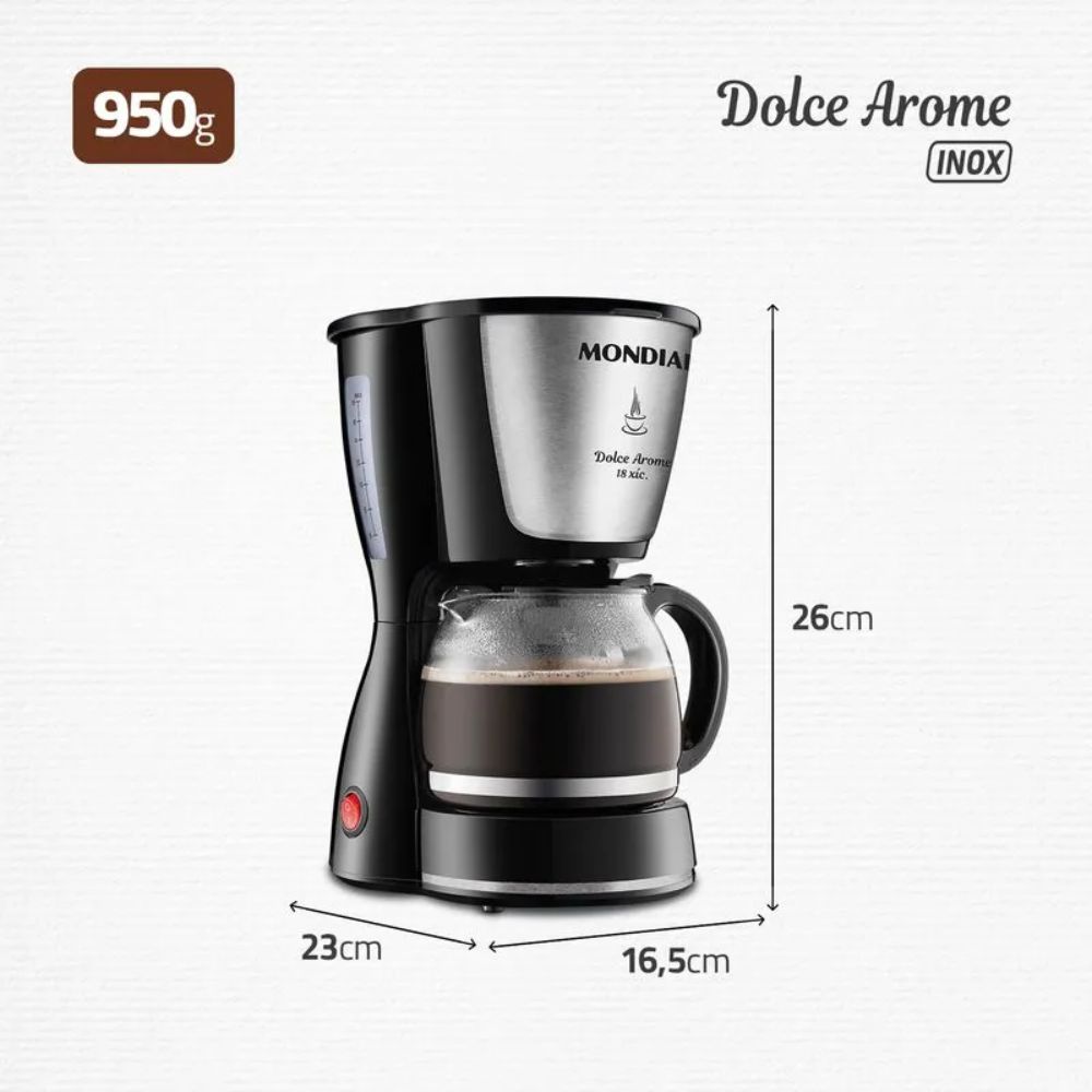 Cafeteira Mondial Dolce Arome C-30 18 Xícaras 220V Preto 550W, , large image number 6