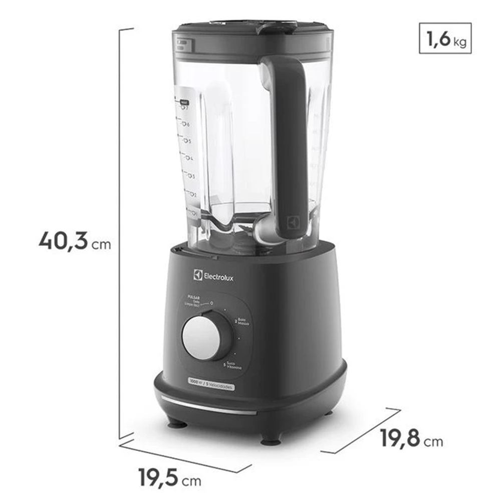 Liquidificador Electrolux Cinza 5 Velocidades Efficient TriForce 2.7L EBL1000 220V 1000W, , large image number 7