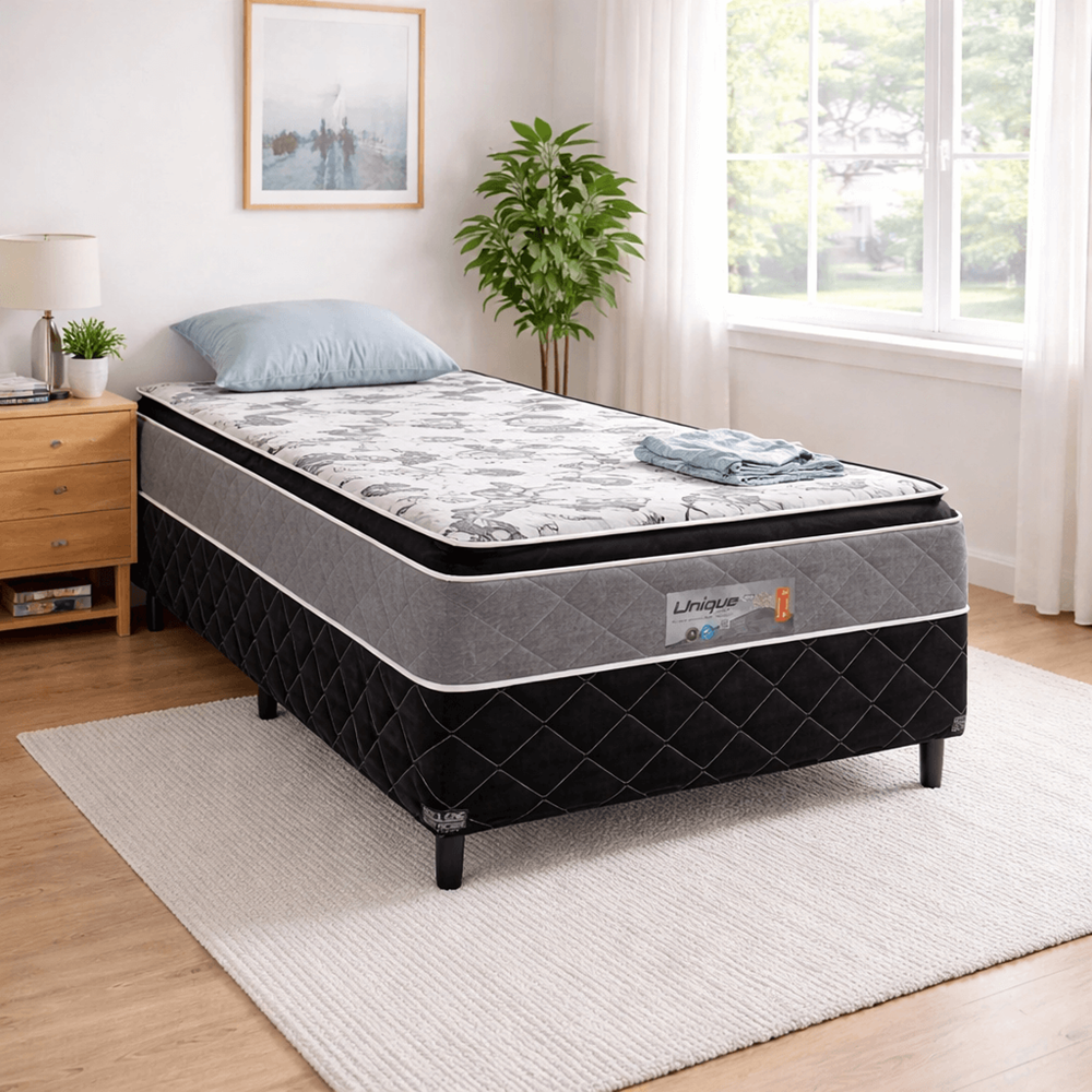 Cama Box Conjugada Solteir&atilde;o Unique Pillow Confort 188x88x69 cm Caza Nobre, , large image number 1