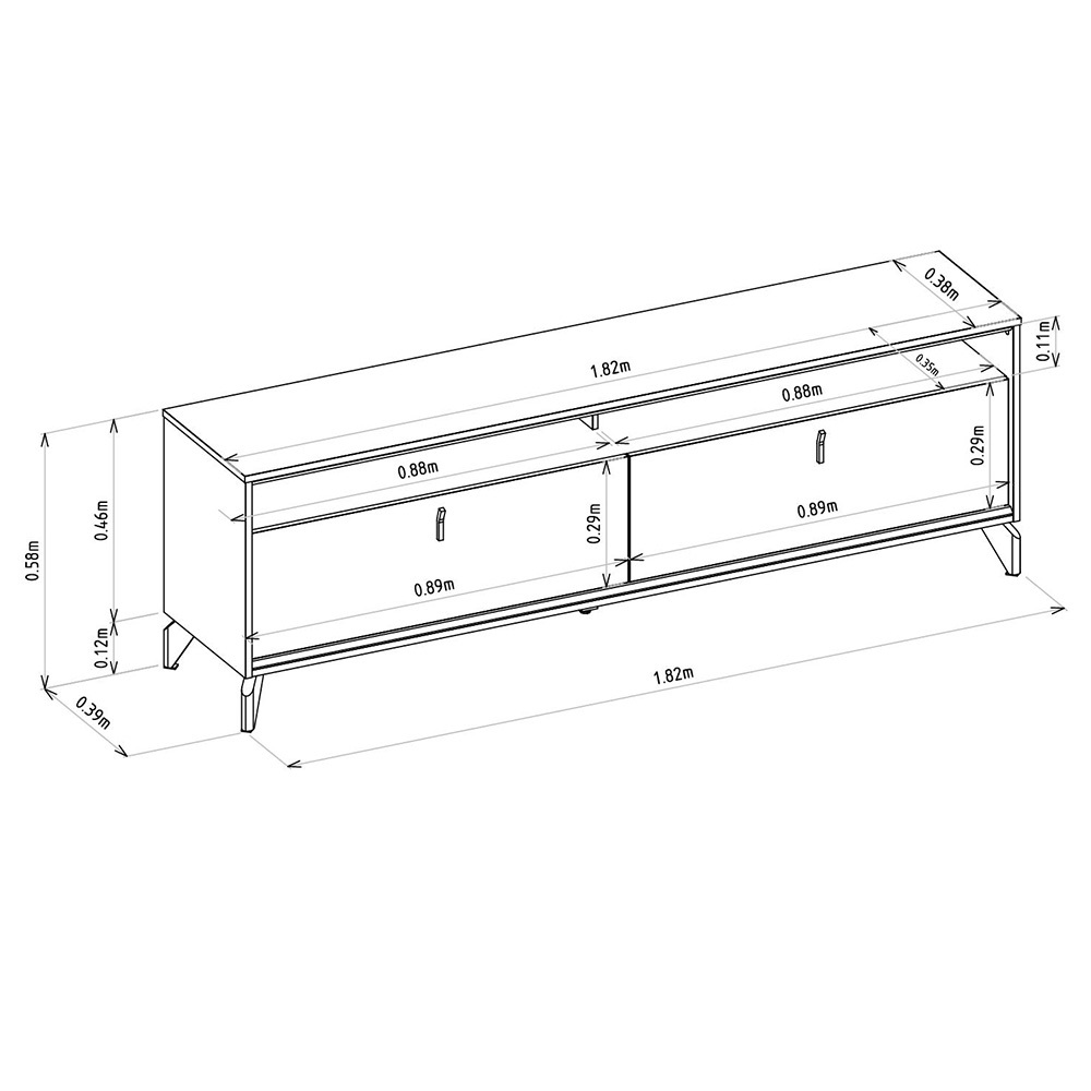 Rack Para Tv At&eacute; 75 Polegadas Tauari/Off White Fosco Linea Dubai, , large image number 5
