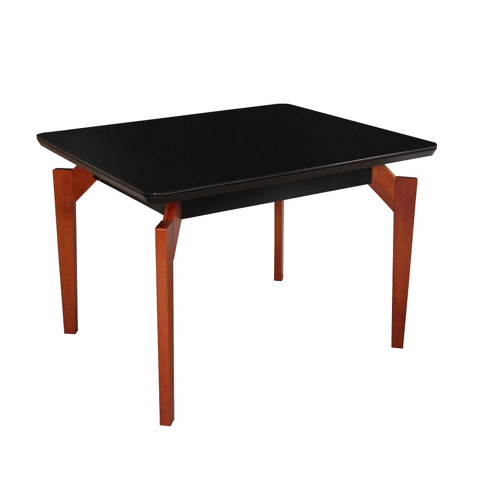 Mesa De Jantar 4 Cadeiras Retangular Tampo de Vidro São Carlos Abeille Mel/Preto, , large image number 1