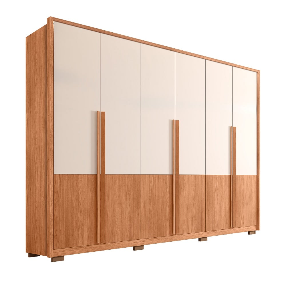 Guarda-Roupa Casal 6 Portas 6 Gavetas Freij&oacute;/Off White Caemmun Hopper 2.7, , large image number 1