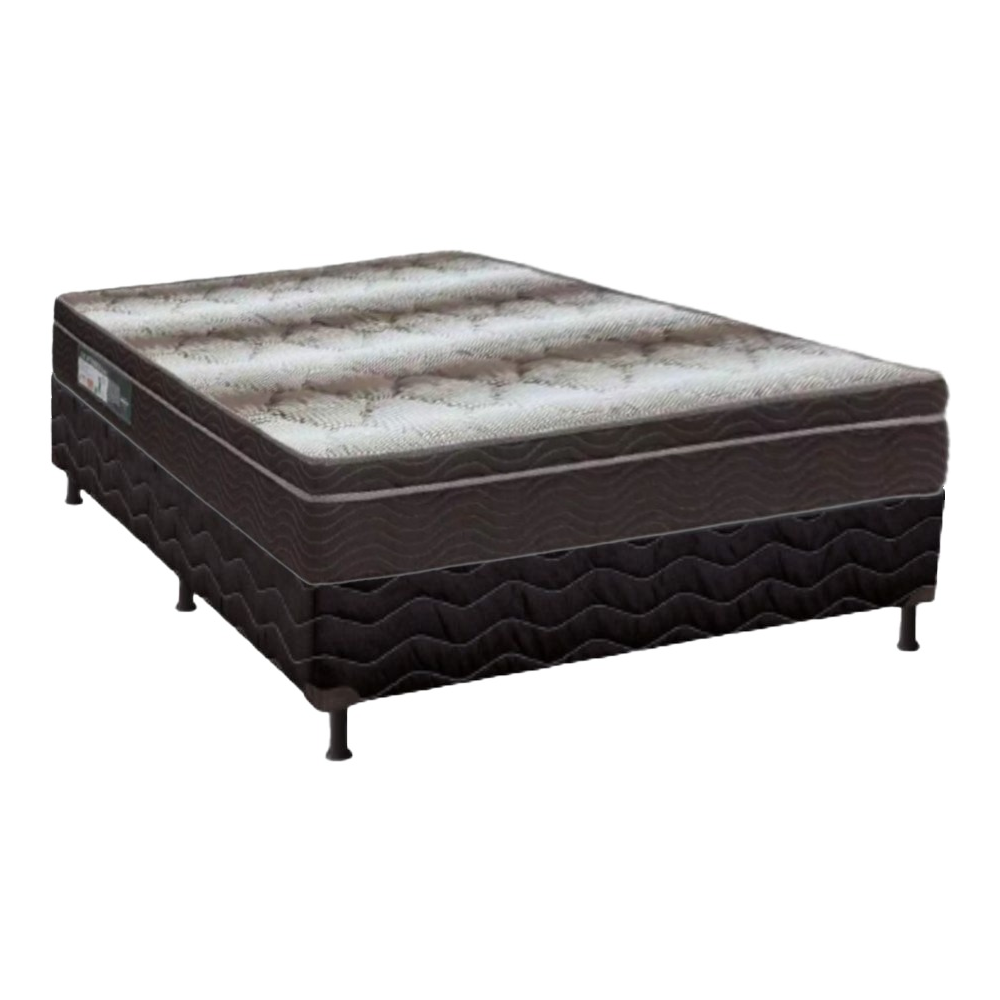Cama Box Casal Base com Reconflex e Colchao Ortobom Light Ortopédico 2.4 188x138x65 cm
