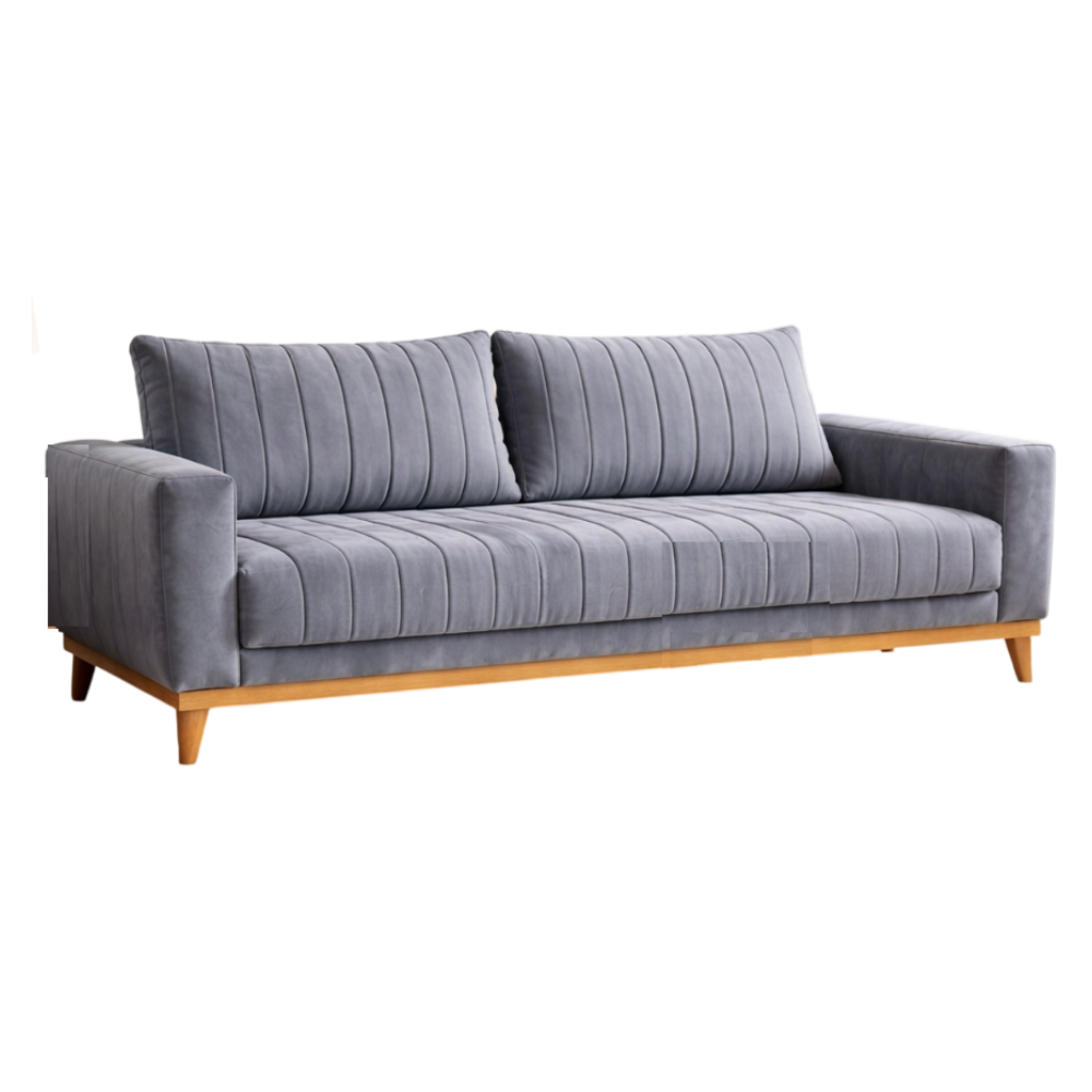 Sof&aacute; 4 Lugares 1 Assento Tecido Veludo Tit&acirc;nio 200cm Acento Fixo Movelpaz Caline