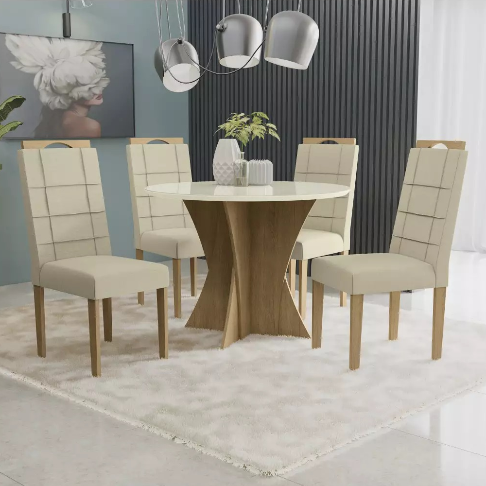 Conjunto de Mesa Kappesberg Figueiras c/ 4 Cad