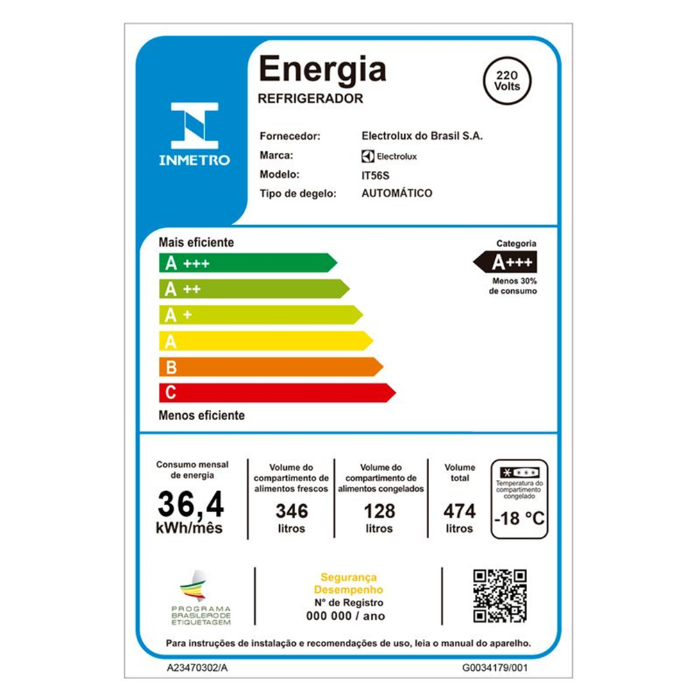 Geladeira Frost Free Electrolux Inverter 2 Portas Platino 474L 220V IT56, , large image number 3
