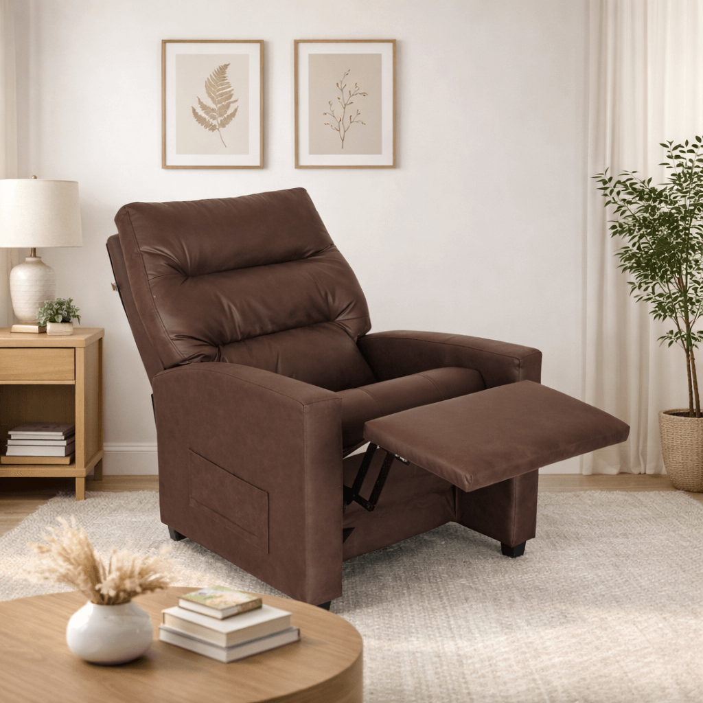 Poltrona do Papai Reclin&aacute;vel Corino Marrom JW Dubai, , large image number 2