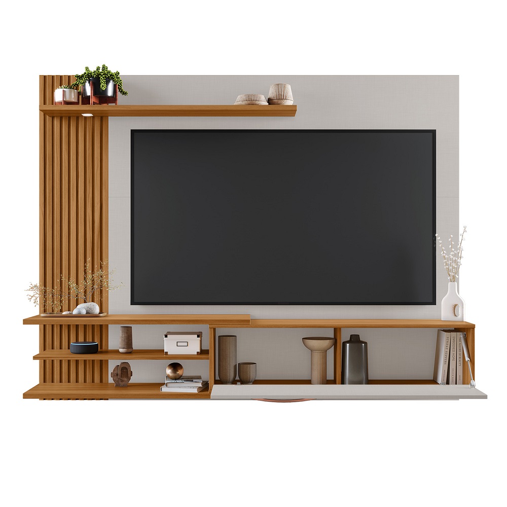Painel Para TV Até 65 Polegadas Freijó/Off White Notável NT 1355, , large image number 1
