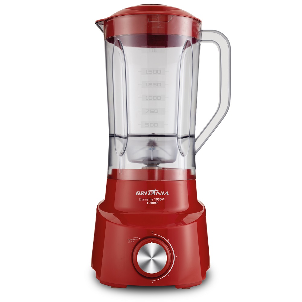 Liquidificador Britânia Diamante 800 Turbo com 4 Velocidades 1050W Vermelho 220V, , large image number 3