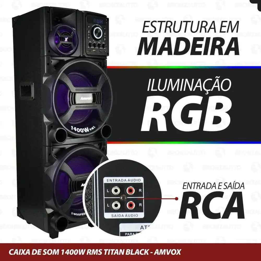 Caixa Amplificada ACA1402 Titan Black 1400W Amvox com LED, , large image number 2