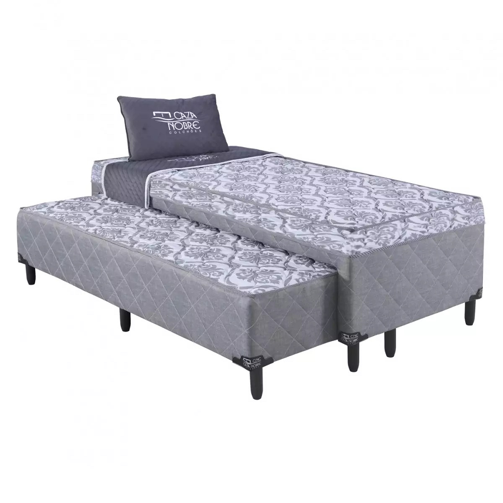 Cama Box Solteirão Conjugada com Auxiliar Montreal 88x188x59 cm Caza Nobre